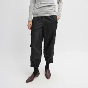 M Tibi Black Crispy Nylon Joggers Long
